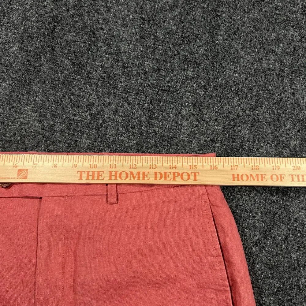Ralph Lauren 100% Linen Straight Pants Mens 32x31 Salmon Red Pink Chino Trousers
